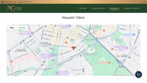 Example of integrating Google Maps on the contact page of MC Home.